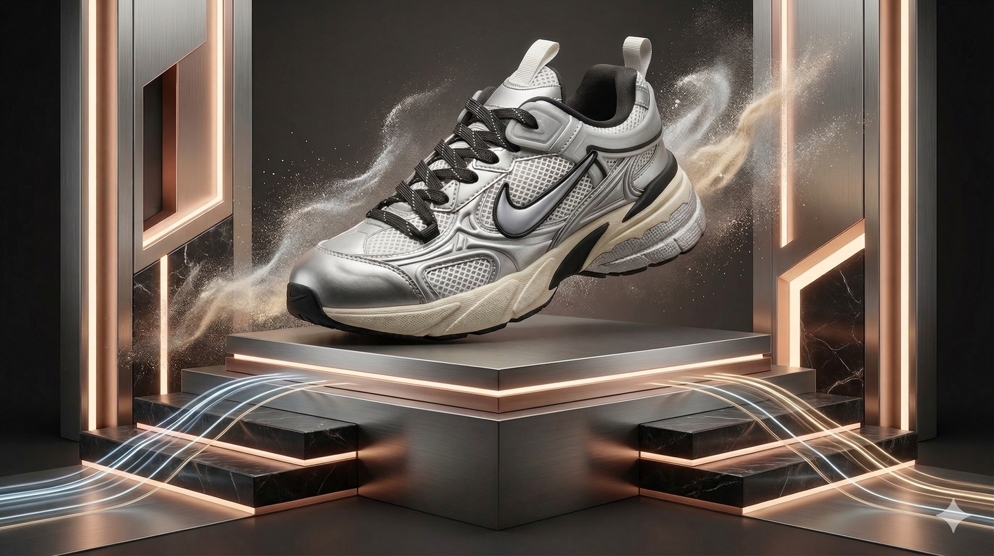 Zapatilla Hombre Nike V2K Plateado/Negro