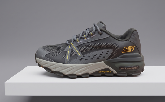 Zapatilla Hombre Skechers Max Protect Edición Gris - Amarillo