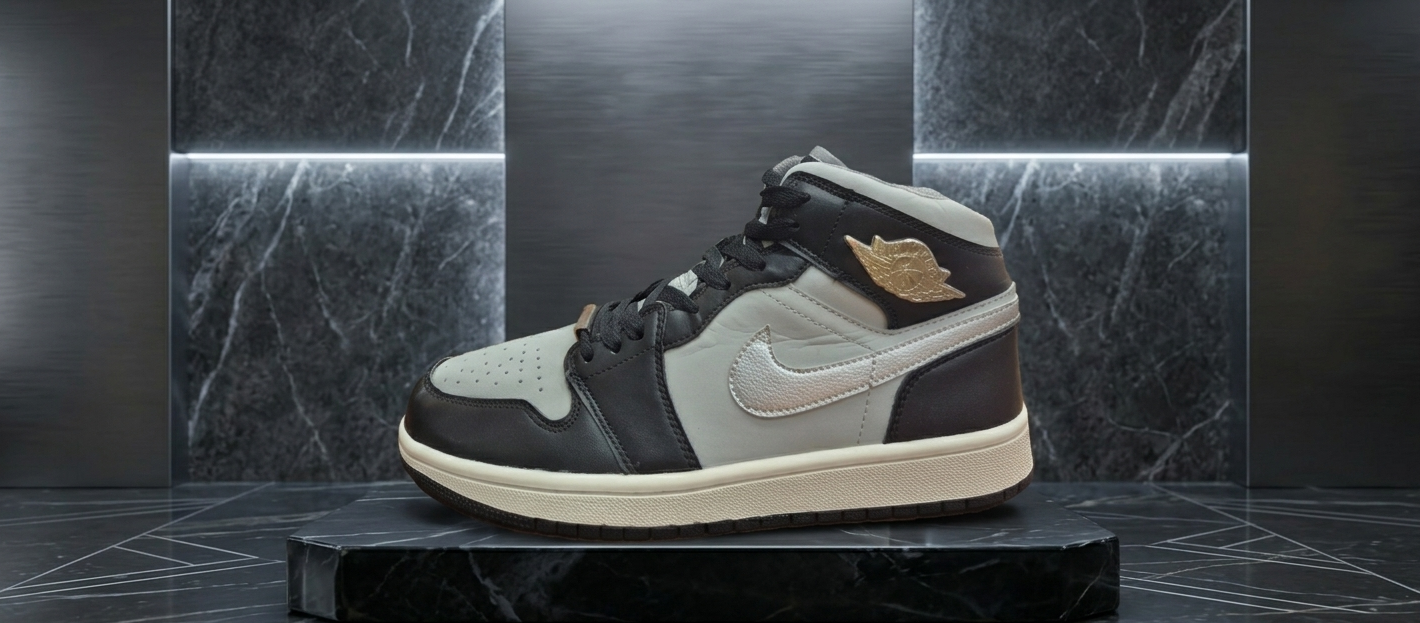 Zapatilla Hombre Nike - Air Jordan 1 Mid GreyBlack