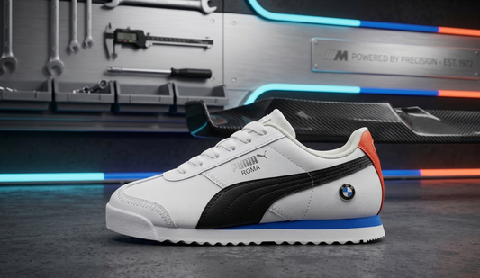 Zapatilla Niño Puma Roma BMW M Motorsports "White/Black"